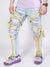 LNL Jeans - Straps and Stones - Light Blue and Yellow - LL113