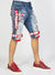 LNL Shorts - Strapped Denim - Medium Blue with Red and White - LDS421101