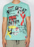 Buyer's Choice T-Shirt - Skeleton Graffiti - Aqua - ST 7503