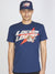 LNL T-Shirt - Heavy Hitta - Silver and Red on Navy - 101