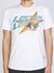 LNL T-Shirt - Heavy Hitta - Aqua with Orange on White - 103