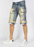 LNL Shorts - Strapped Denim - Vintage, White and Khaki - LDS421101