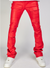 Majestik Leather Pants - PU Pocket Stacked - Red - DL2351