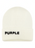 Purple-Brand Beanie - Acrylic - White - A6003