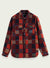 Scotch & Soda Shirt - Jacquard Patchwork-Check Overshirt - Red - 22-FWMM 169160