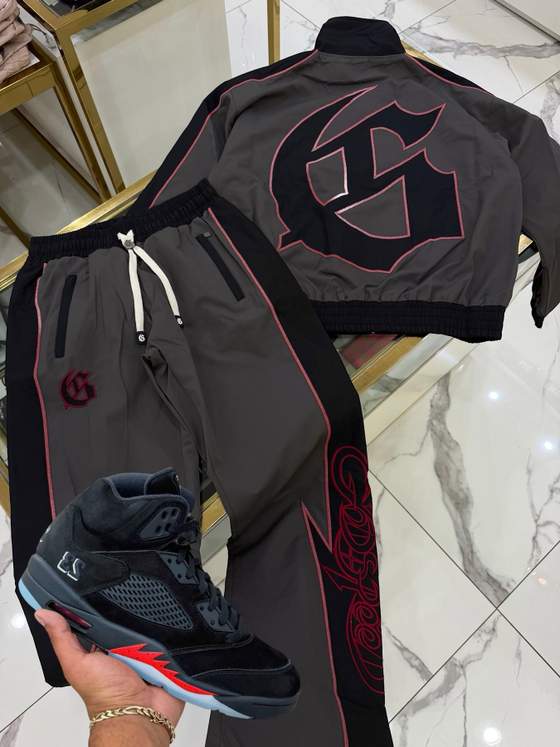 Look: Godspeed Track Suit - GT 3 Colorblock - Grey and Red