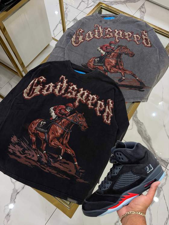 Instagram post: NEW GODSPEED DROP IS HERE🚨🚨🚨 AVAILABLE NOW IN STORE & ONLINE🔥🔥LET’S GOOO #godspeed #newdrop #streetstyle 