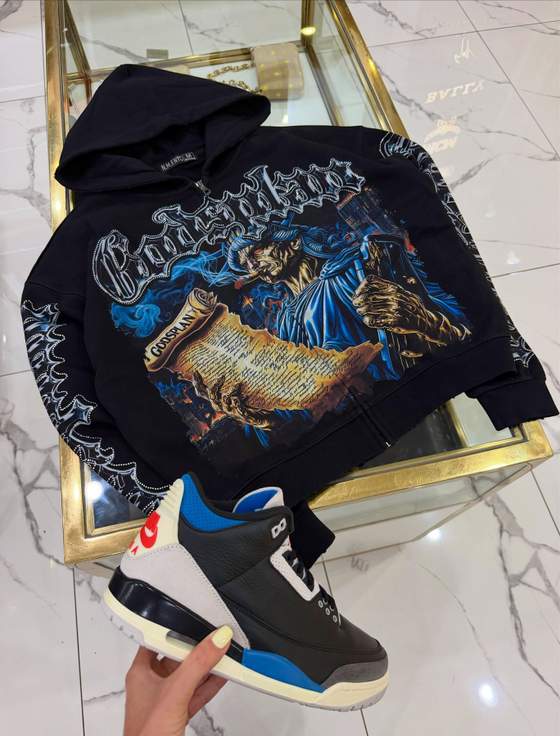 Look: NME Hoodie - Axen Zip - Washed Black - 273