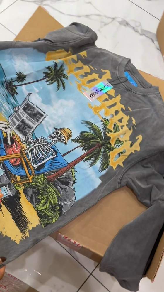 Look: Godspeed Shirt - Skeleton Beach - Grey Wash